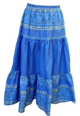 Provence tiered skirt, long (Paradou. lagon)